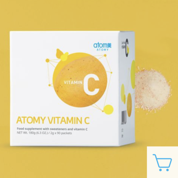 Vitamine C Atomy en sticks aux extraits de 7 fruits pour booster la vitalité quotidienne.